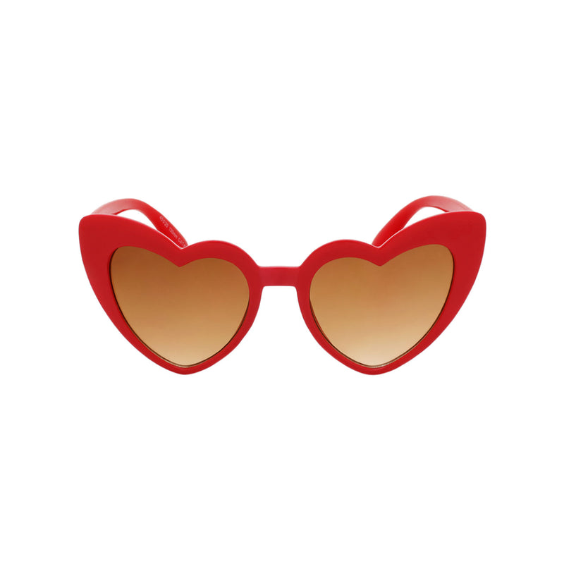 Girls Heart Shaped Sunglasses Ibiza Crimson